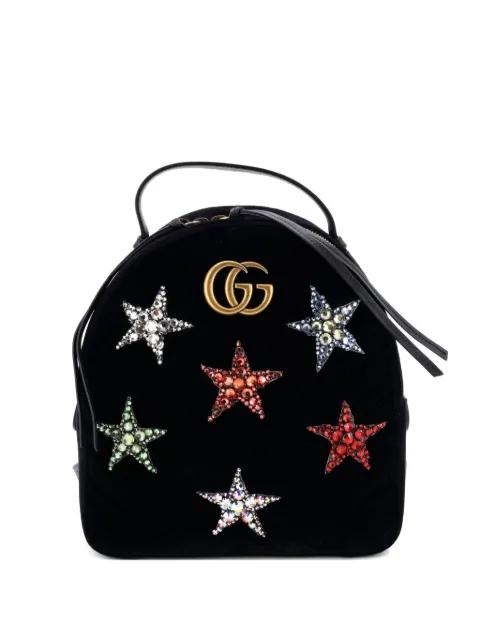GG Marmont Embellished Matelasse Velvet Small backpack by GUCCI 