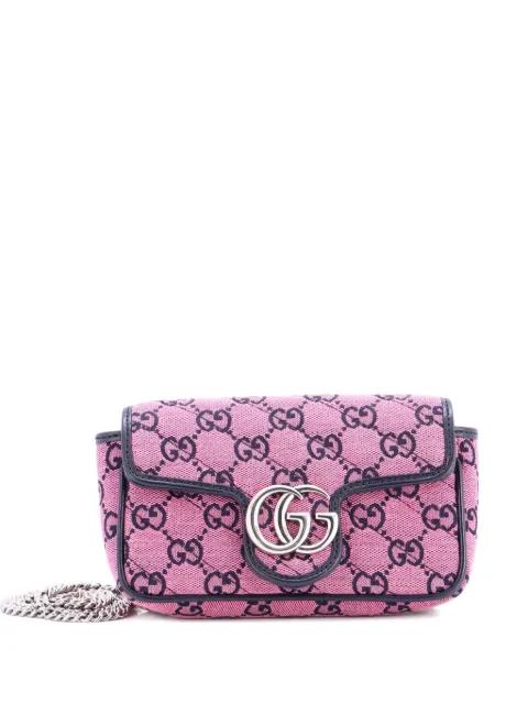 GG Marmont Flap Bag Diagonal Quilted GG Canvas Super Mini crossbody bag by GUCCI 