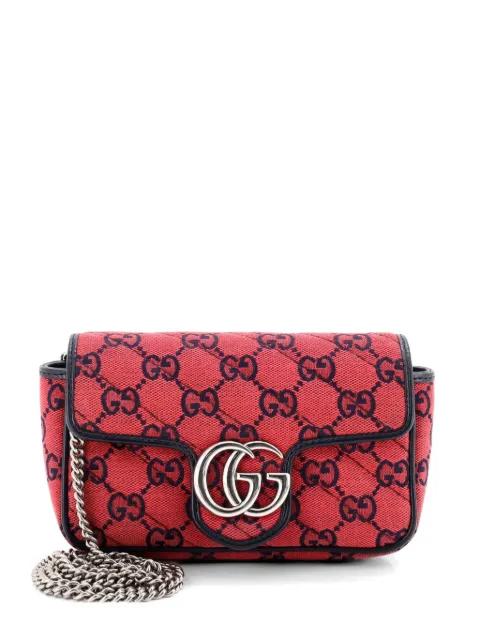 GG Marmont Flap Bag Diagonal Quilted GG Canvas Super Mini crossbody bag by GUCCI 