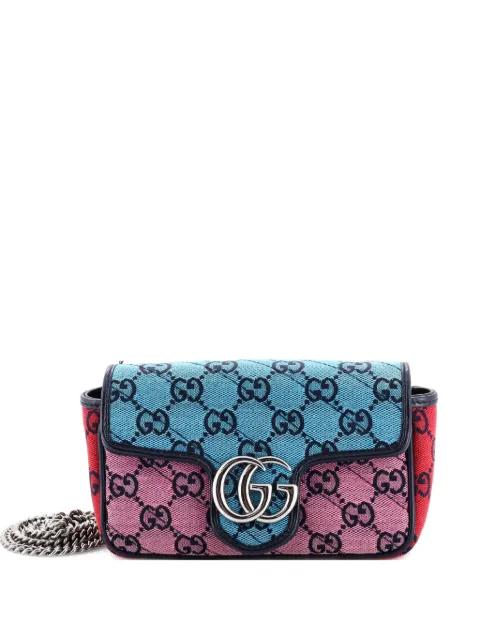GG Marmont Flap Bag Diagonal Quilted GG Canvas Super Mini crossbody bag by GUCCI 