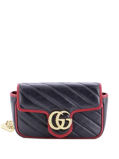 GG Marmont Flap Bag Diagonal Quilted Leather Super Mini crossbody bag by GUCCI 