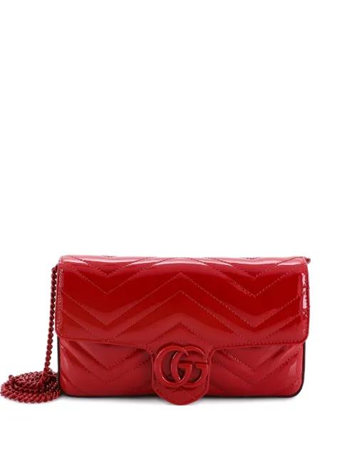 GG Marmont Flap Bag Matelasse Patent Mini crossbody bag by GUCCI 