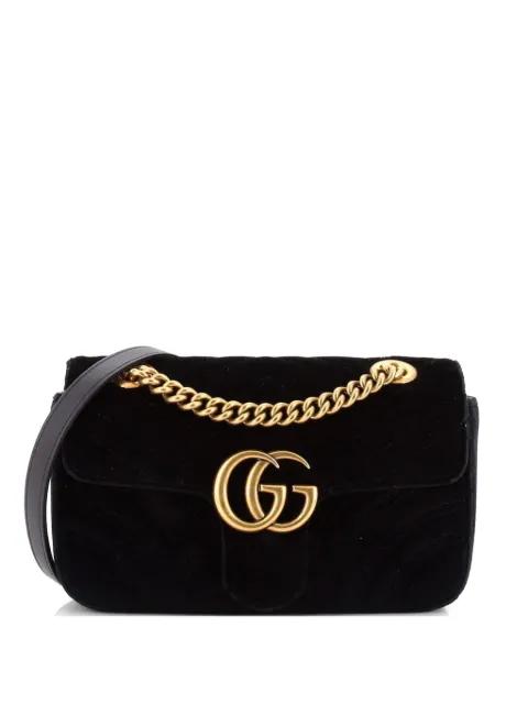 GG Marmont Flap Bag Matelasse Velvet Mini shoulder bag by GUCCI 