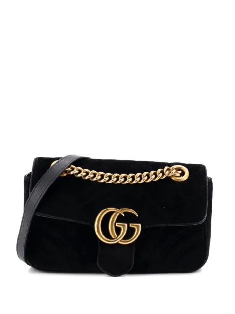 GG Marmont Flap Bag Matelasse Velvet Mini shoulder bag by GUCCI 