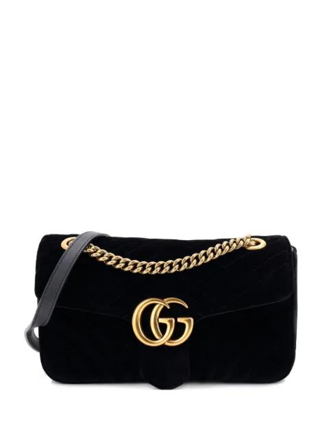 GG Marmont Flap Bag Matelasse Velvet Small shoulder bag by GUCCI 