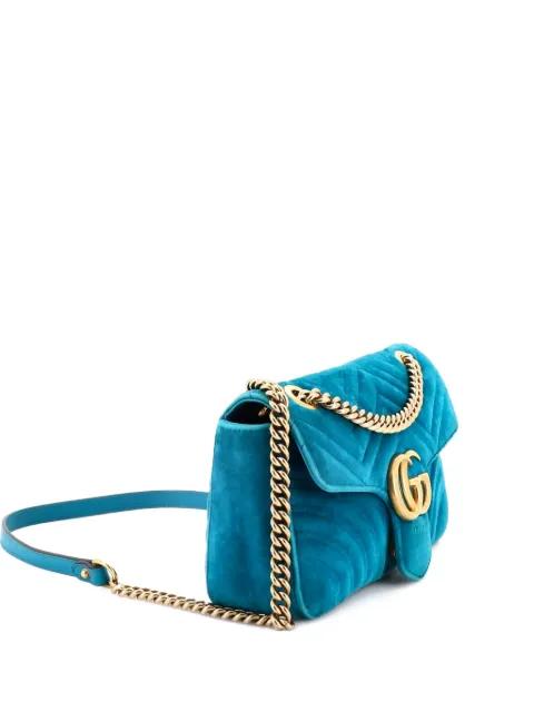 GG Marmont Flap Bag Matelasse Velvet Small shoulder bag by GUCCI 