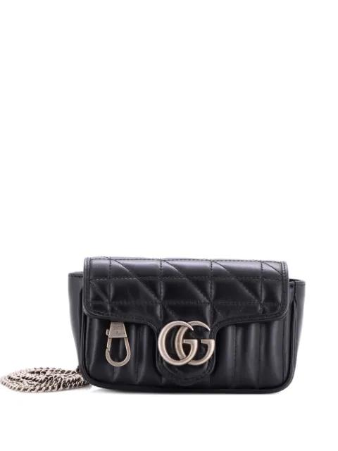 GG Marmont Flap Bag Mixed Matelasse Leather Super Mini crossbody bag by GUCCI GG Marmont Flap Bag Mixed Matelasse Leather Super Mini crossbody bag by GUCCI