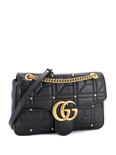 GG Marmont Flap Bag Studded Matelasse Leather Medium shoulder bag by GUCCI 