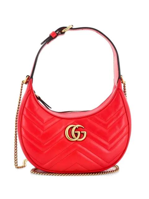 GG Marmont Half Moon Matelasse Leather Mini hobo bag by GUCCI 