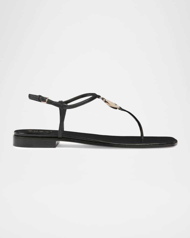 GG Marmont Leather Thong Sandals by GUCCI
