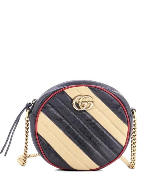 GG Marmont Round Shoulder Bag Diagonal Quilted Leather Mini crossbody bag by GUCCI 