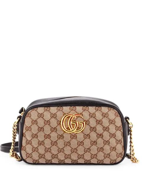 GG Marmont Shoulder Bag Diagonal Quilted GG Canvas with Leather Small crossbody bag by GUCCI 