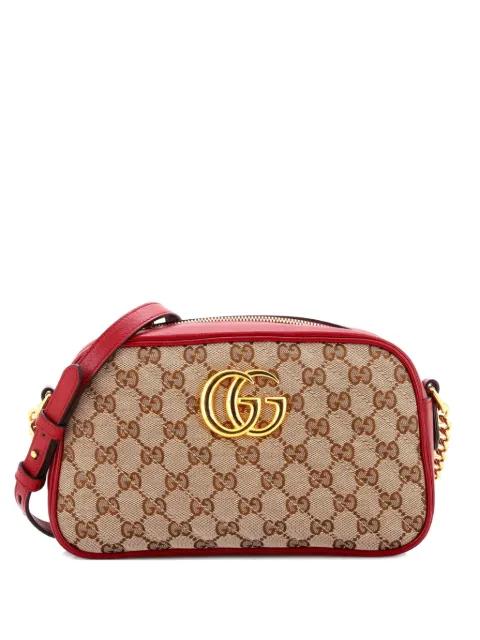 GG Marmont Shoulder Bag Diagonal Quilted GG Canvas with Leather Small crossbody bag by GUCCI 
