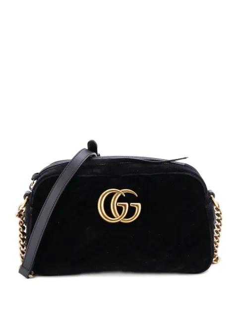 GG Marmont Shoulder Bag Matelasse Velvet Small crossbody bag by GUCCI 
