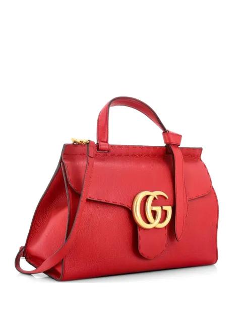 GG Marmont Top Handle Bag Leather Small satchel by GUCCI 