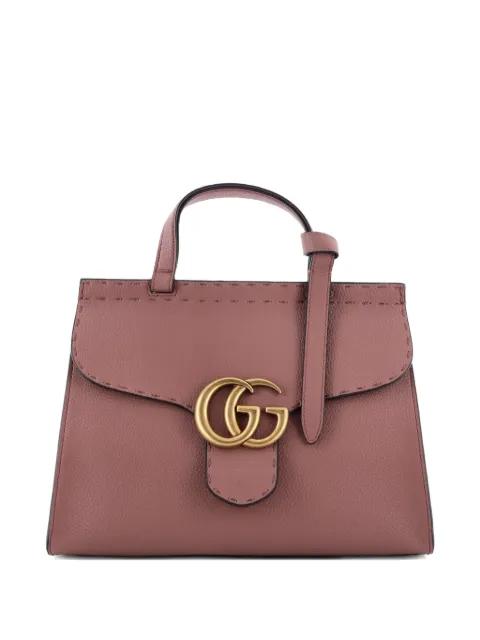 GG Marmont Top Handle Bag Leather Small satchel by GUCCI GG Marmont Top Handle Bag Leather Small satchel by GUCCI