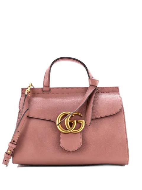 GG Marmont Top Handle Bag Leather Small satchel by GUCCI GG Marmont Top Handle Bag Leather Small satchel by GUCCI