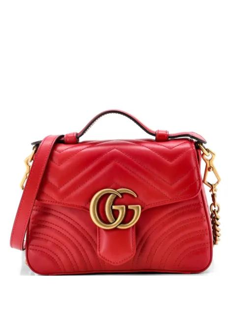 GG Marmont Top Handle Flap Bag Matelasse Leather Mini satchel by GUCCI 