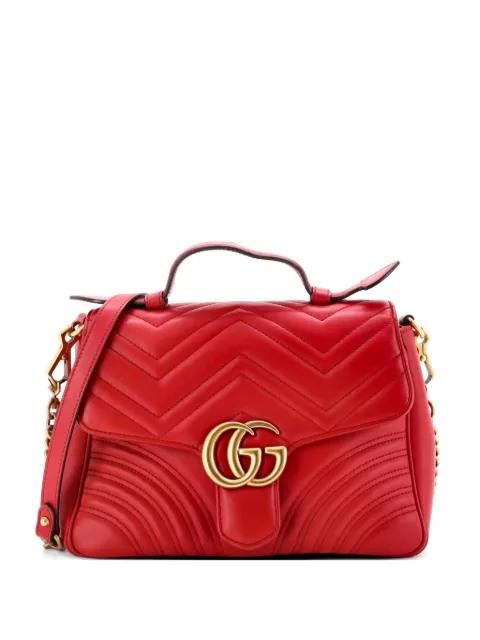 GG Marmont Top Handle Flap Bag Matelasse Leather Small satchel by GUCCI 