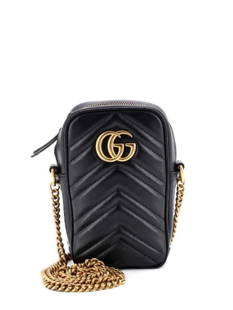 GG Marmont Vertical Phone Matelasse Leather Mini crossbody bag by GUCCI GG Marmont Vertical Phone Matelasse Leather Mini crossbody bag by GUCCI