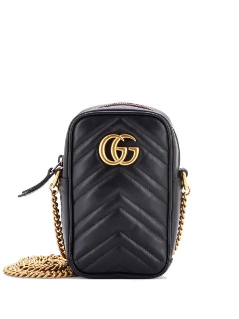 GG Marmont Vertical Phone Matelasse Leather Mini crossbody bag by GUCCI 