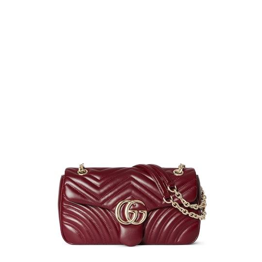 GG Marmont medium shoulder bag in Rosso Ancora red leather by GUCCI