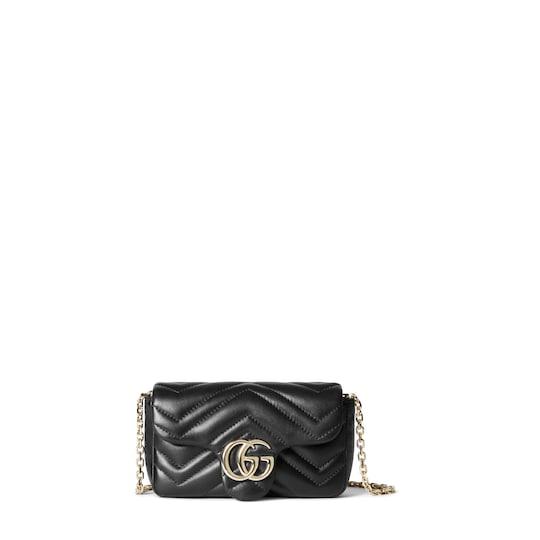 GG Marmont mini shoulder bag
 in black leather by GUCCI