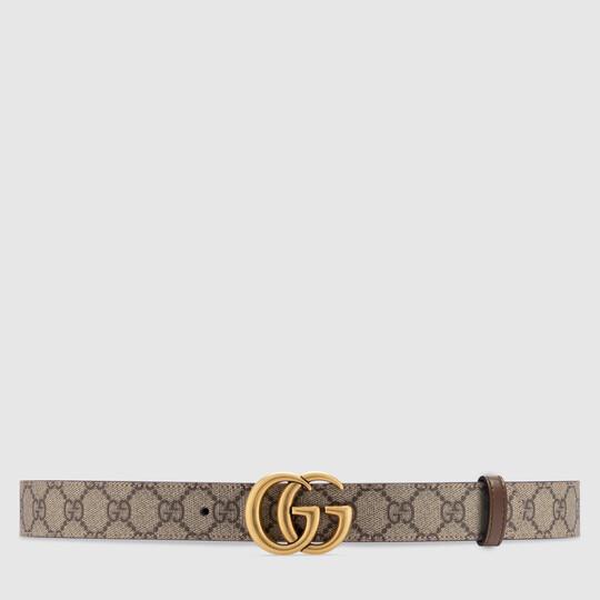 GG Marmont reversible belt in brown leather by GUCCI