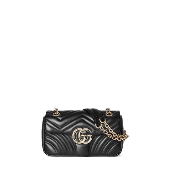 GG Marmont small shoulder bag
 in black leather by GUCCI