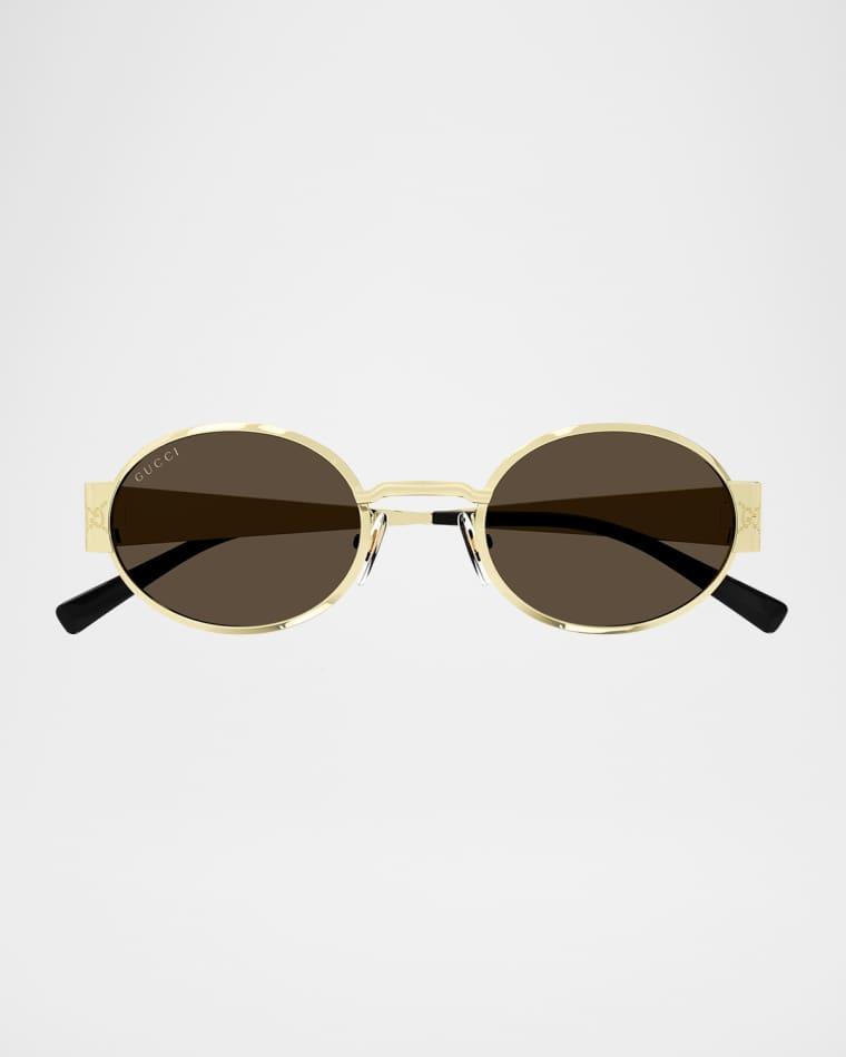 GG Monogram Metal Oval Sunglasses by GUCCI