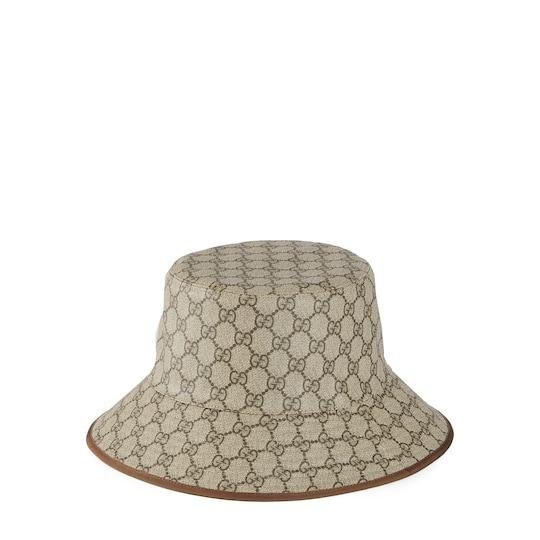 GG Supreme fedora in beige and ebony by GUCCI