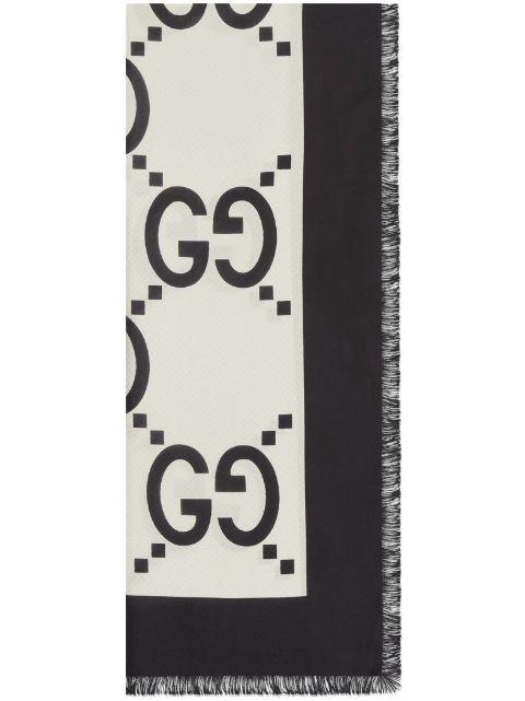 GG all-over logo silk scarf by GUCCI