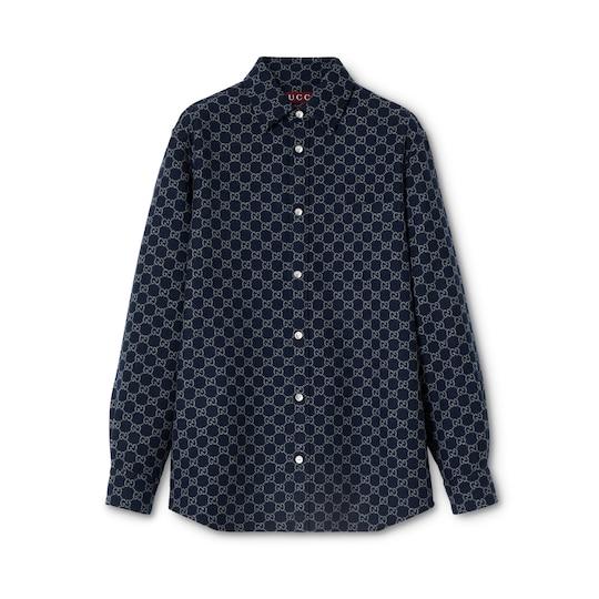 GG brushed flannel shirt by GUCCI