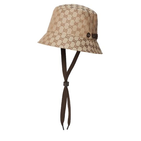 GG canvas bucket hat with tie by GUCCI