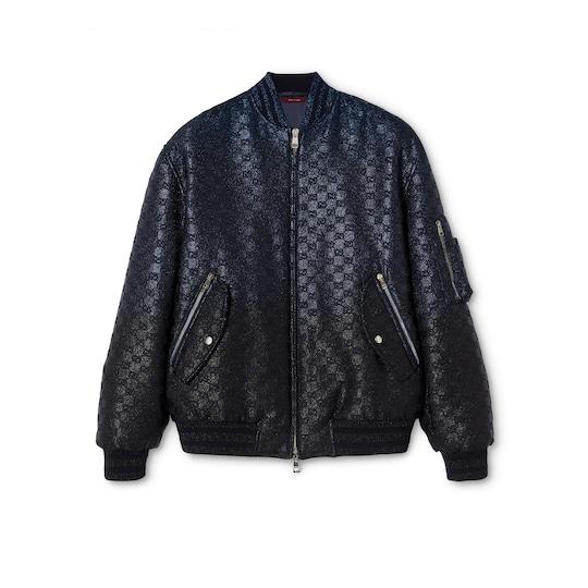GG canvas lamé padded zip jacket by GUCCI