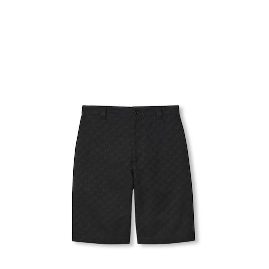 GG canvas shorts in black by GUCCI