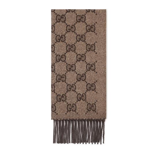 GG cashmere lamé scarf by GUCCI