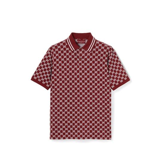 GG cotton piquet jacquard polo shirt by GUCCI