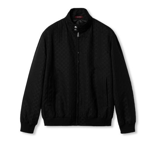 GG cotton ripstop jacket in black by GUCCI