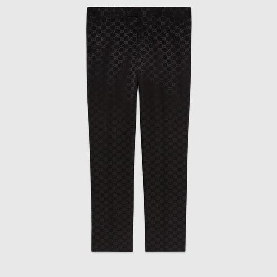GG cotton viscose formal pant in black by GUCCI