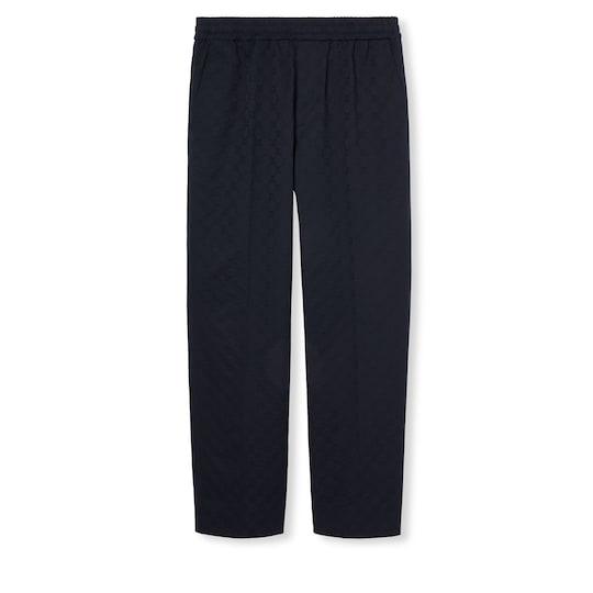 GG cottton gabardine pant in dark blue by GUCCI
