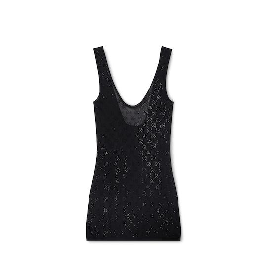 GG crystal embroidered dress by GUCCI