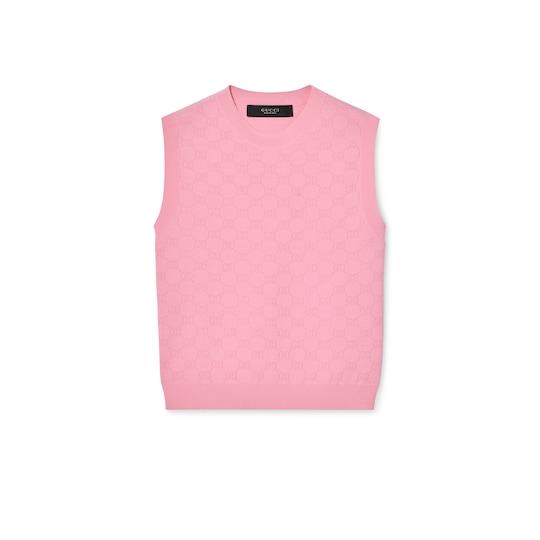 GG fine fabric jacquard vest by GUCCI