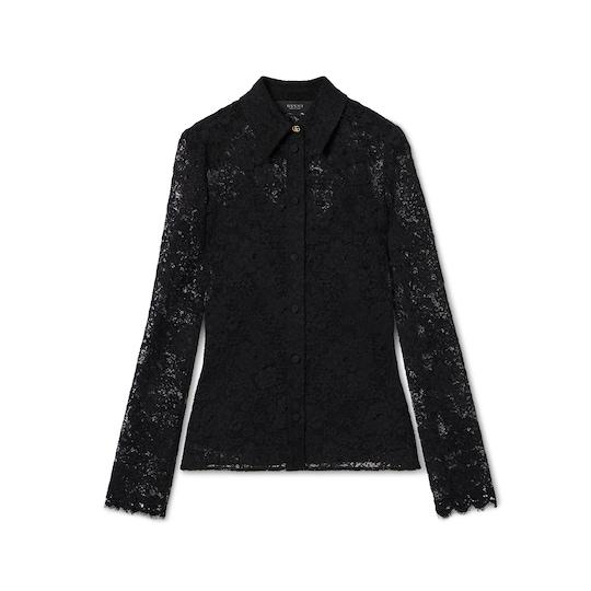GG flower stretch lace shirt by GUCCI