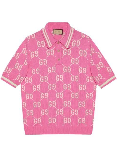 GG intarsia-knit polo shirt by GUCCI