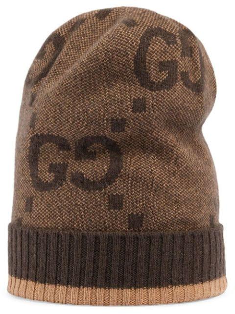 GG jacquard cashmere beanie by GUCCI