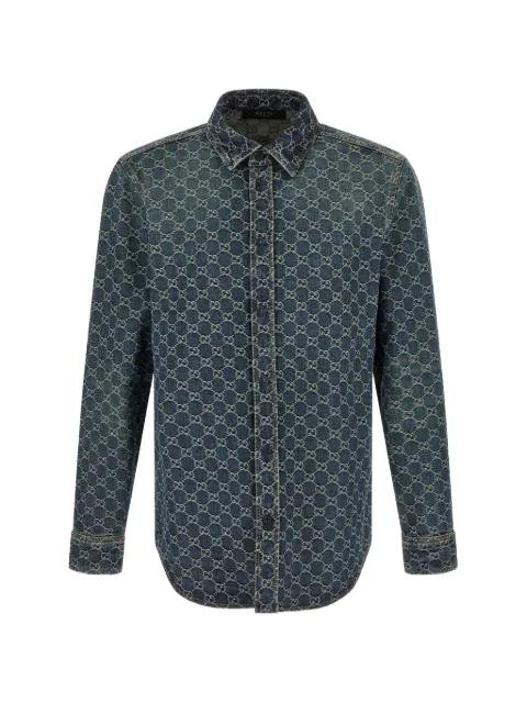 GG jacquard denim shirt by GUCCI