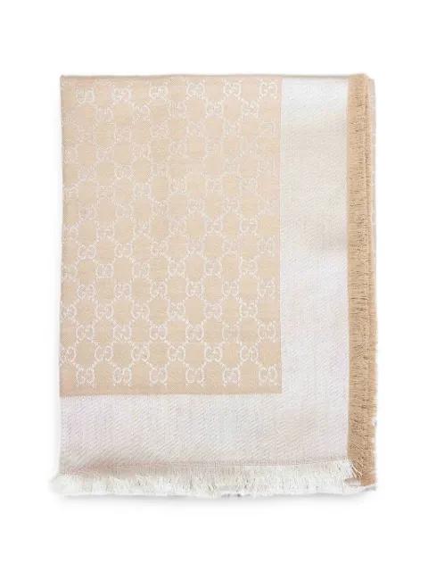 GG jacquard fringed scarf by GUCCI