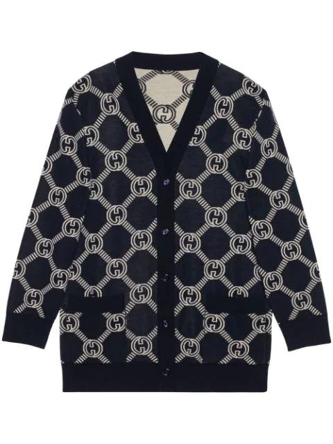 GG-jacquard reversible cardigan by GUCCI
