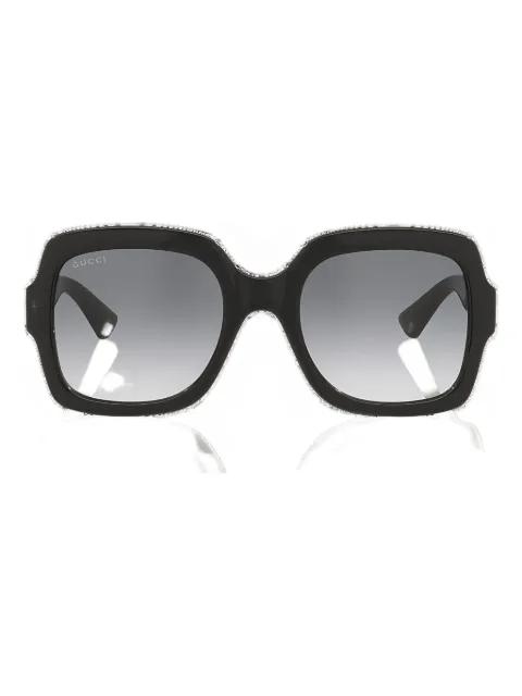 GG-logo geometric-frame sunglasses by GUCCI
